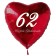 Roter Herzluftballon zum 62. Geburtstag, 61 cm