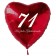 Zum 71. Geburtstag, roter Herzluftballon mit Helium