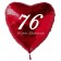 Zum 76. Geburtstag, roter Herzluftballon mit Helium
