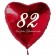 Zum 82. Geburtstag, roter Herzluftballon mit Helium