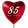 Zum 85. Geburtstag, roter Herzluftballon mit Helium