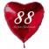 Zum 88. Geburtstag, roter Herzluftballon mit Helium