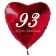 Zum 93. Geburtstag, roter Herzluftballon mit Helium