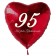 Zum 95. Geburtstag, roter Herzluftballon mit Helium