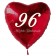 Zum 96. Geburtstag, roter Herzluftballon mit Helium