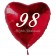 Zum 98. Geburtstag, roter Herzluftballon mit Helium