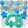 48. Geburtstag Dekorations-Set mit Ballons Happy Birthday Aquamarin, 34 Teile