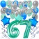 67. Geburtstag Dekorations-Set mit Ballons Happy Birthday Aquamarin, 34 Teile