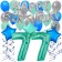 77. Geburtstag Dekorations-Set mit Ballons Happy Birthday Aquamarin, 34 Teile