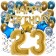 Dekorations-Set mit Ballons zum 23. Geburtstag, Happy Birthday Chrome Blue & Gold, 34 Teile