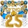 Dekorations-Set mit Ballons zum 25. Geburtstag, Happy Birthday Chrome Blue & Gold, 34 Teile