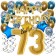 Dekorations-Set mit Ballons zum 73. Geburtstag, Happy Birthday Chrome Blue & Gold, 34 Teile