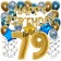 Dekorations-Set mit Ballons zum 79. Geburtstag, Happy Birthday Chrome Blue & Gold, 34 Teile