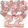 Dekorations-Set mit Ballons zum 22. Geburtstag, Happy Birthday Dream, 42 Teile