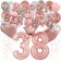 Dekorations-Set mit Ballons zum 38. Geburtstag, Happy Birthday Dream, 42 Teile
