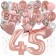 Dekorations-Set mit Ballons zum 45. Geburtstag, Happy Birthday Dream, 42 Teile