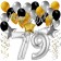 79. Geburtstag Dekorations-Set mit Ballons Happy Birthday Glamour, 34 Teile