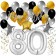 80. Geburtstag Dekorations-Set mit Ballons Happy Birthday Glamour, 34 Teile