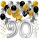 90. Geburtstag Dekorations-Set mit Ballons Happy Birthday Glamour, 34 Teile