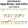 Geburtstagsbanner Happy Birthday Silver & Gold