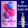 Geburtstagsdekoration, 40 Luftballons Zahl 18, zum 18. Geburtstag mit Helium-Mehrweg
