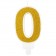 Kerze Gold Glitter, Zahl 0