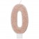 Kerze Rose Gold Glitter, Zahl 0