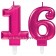 Kerzen Pink Celebration, Zahl 16