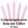 Geburtstagskerzen in Rosa mit buntem Glitzer