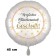 Herzlichen Glückwunsch - Geschafft! Weißer Luftballon 45 cm rund
