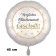 Herzlichen Glückwunsch - Geschafft! Weißer Luftballon 45 cm rund