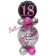 Geschenkballon zum 18. Geburtstag in Pink, Schwarz und Silber