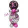 Geschenkballon zum 30. Geburtstag in Pink, Schwarz und Silber