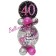 Geschenkballon zum 40. Geburtstag in Pink, Schwarz und Silber