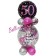 Geschenkballon zum 50. Geburtstag in Pink, Schwarz und Silber