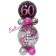 Geschenkballon zum 60. Geburtstag in Pink, Schwarz und Silber