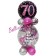 Geschenkballon zum 70. Geburtstag in Pink, Schwarz und Silber