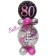 Geschenkballon zum 80. Geburtstag in Pink, Schwarz und Silber