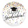 Happy Graduation Konfetti, runder Luftballon aus Folie mit Helium Ballongas