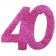 Zahlendekoration Glitter-Konfetti, Zahl 40, Pink