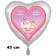 Luftballon in Herzform zur Taufe eines Mädchens, mit Helium, Glück und Segen auf Deinen Wegen