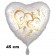 Herzluftballon aus Folie, Satin de Luxe, weiß, Goldene Hochzeit, 50 Jahre