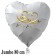 Großer weißer Herzballon aus Folie, 50 mit Herzen in Gold, inklusive Ballongas Helium, Dekoration Goldene Hochzeit