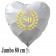 Großer Herzballon aus Folie, 50 mit goldenem Kranz und goldenen Herzen, weiß, mit Ballongas Helium, Dekoration Goldene Hochzeit