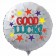 Good Luck! Weißer Luftballon aus Folie, 45 cm Rundballon