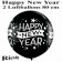 Riesengroße Luftballons zu Silvester und Neujahr, Happy New Year, schwarz, 1 Stück