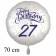 Großer Luftballon zum 27. Geburtstag, Happy Birthday - Konfetti