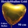 Großer Herzluftballon aus Folie, Gold, 90 cm, mit Ballongas Helium