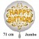Großer Satin Weiß Happy Birthday Luftballon aus Folie zum Geburtstag, 71 cm, Satin Luxe, heliumgefüllt