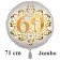 Großer Zahl 60 Luftballon aus Folie zum 60. Geburtstag, 71 cm, Weiß/Gold, heliumgefüllt
